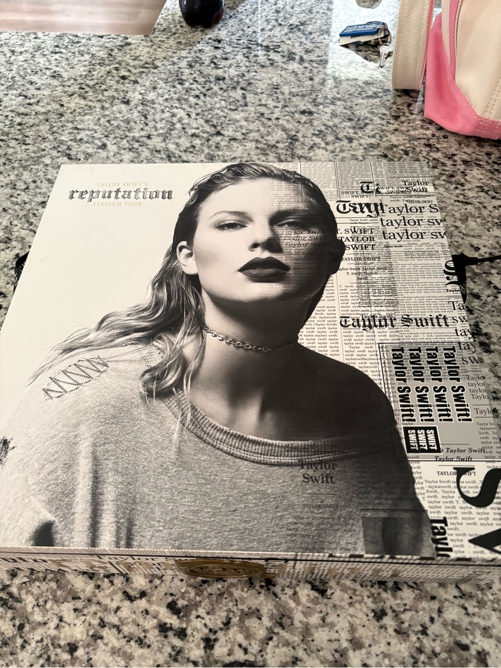 Taylor Swift Black, White & Yellow Reputation Tour Newspaper Print Box